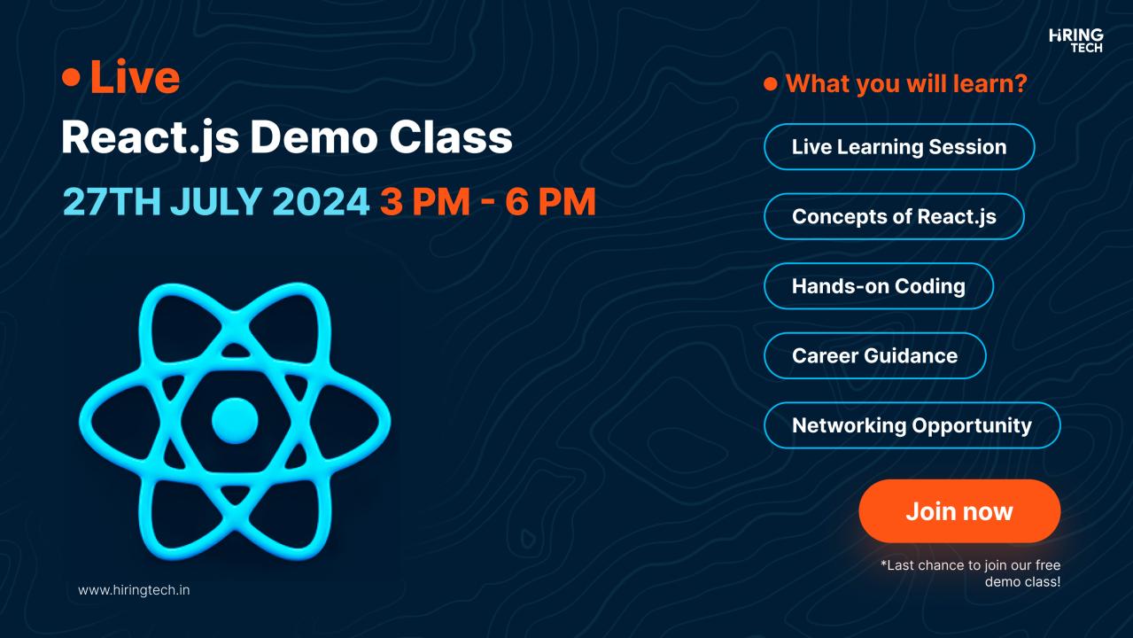 🎓 Start your web development journey with React js Free Demo class